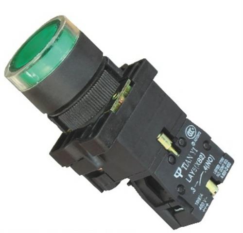Nút nhấn có đèn màu xanh 1NO 25